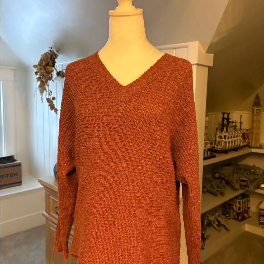 Maurices Rust V-Neck Sweater for Women